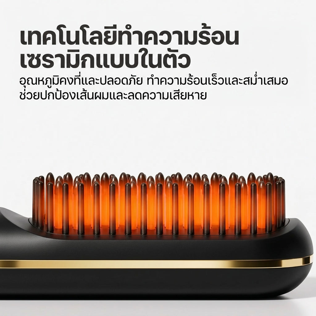 ผมตรงเรียบมีน้ำหนัก จัดทรงง่าย ภายในเวลาไม่ถึง 5 นาที - Beautina™ หวีรีดผมตรงไร้สาย ผมสวยเป๊ะเหมือนเดินออกมาจากร้านทำผม