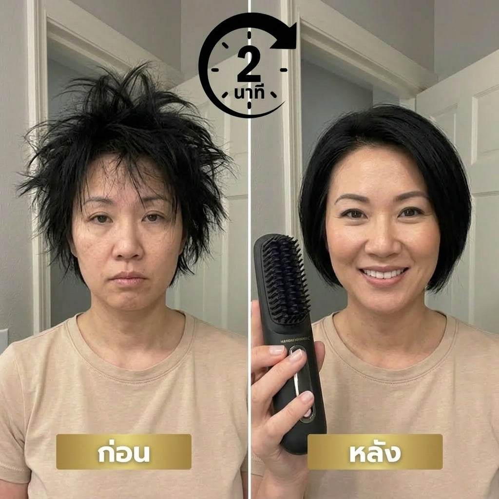 ผมตรงเรียบมีน้ำหนัก จัดทรงง่าย ภายในเวลาไม่ถึง 5 นาที - Beautina™ หวีรีดผมตรงไร้สาย ผมสวยเป๊ะเหมือนเดินออกมาจากร้านทำผม